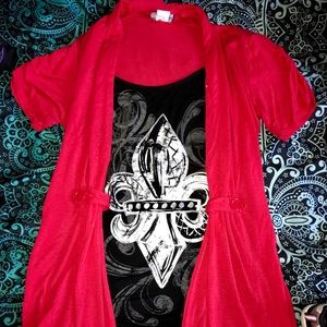 Black and red casual shirt